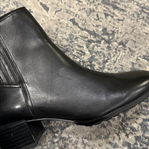 Sam Edelman Kaiti Block heel Black Leather Ankle Boots - Picture 6 of 9